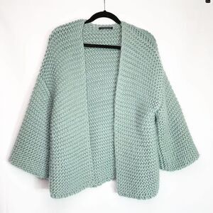 Do Everything In Love Womens Blue Chunky Knit Cardigan Sweater One Size